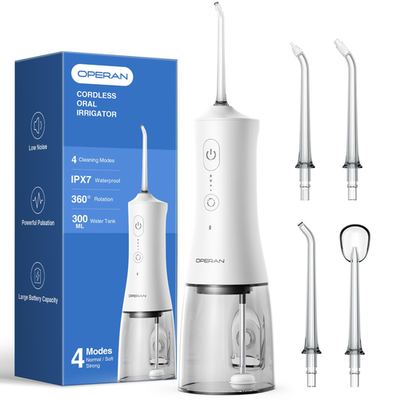 Operan cordless water flosser with 300ml tank, dental oral irrigator for effective teeth cleaning and oral hygiene.