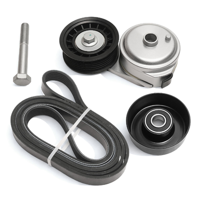 JAVOUKA Serpentine Belt Drive Kit for Chevy C1500 C2500 K1500 96-99 4.3L 5.0L rubber belt kit black