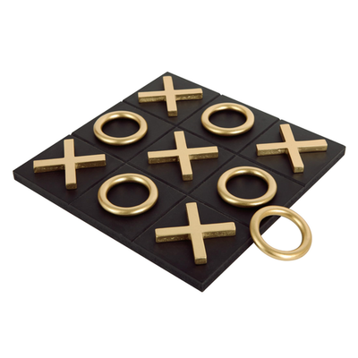 NIKKY HOME 12x12 tic tac toe wood game board with modern design, suitable as coffee table decor, featuring engraved grid lines.