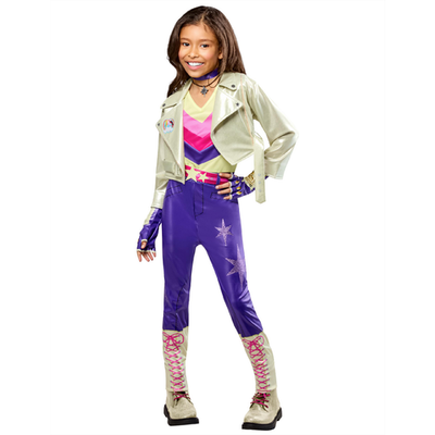 Rubies Unicorn Academy Sophia Mendoza kids girl costume featuring a colorful unicorn-themed dress with a cape and accessories.