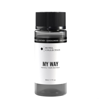Aroma360 Hotel Collection My Way essential oil scent bottle, luxury hotel inspired aroma, elegant design for home or hotel use