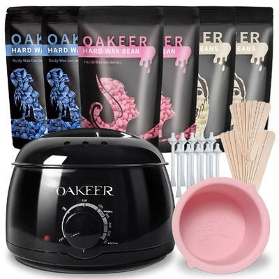OAKEER waxing kit for women and men with wax pot warmer and hair removal machine, suitable for smooth skin at home