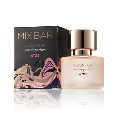 MIX:BAR Cloud Musk Eau De Parfum spray for women, 1.7 oz bottle with sleek design and fragrance details visible.