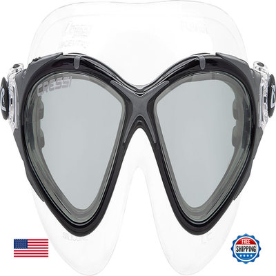 Cressi Planet swim goggles with clear, black, and silver smoked lenses, featuring adjustable straps for comfortable fit.