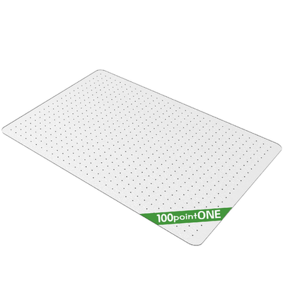 100pointONE 35x55 inch studded transparent office chair mat for low pile carpet