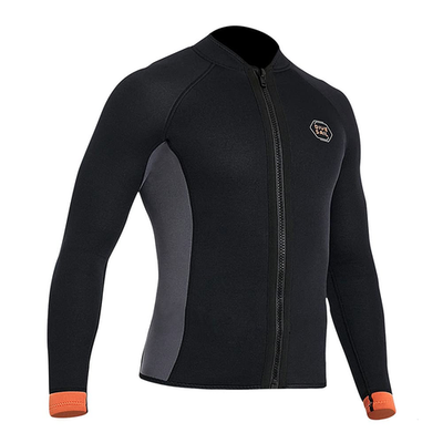 Skyone 3mm neoprene wetsuit top jacket for women and men, long sleeve dive and scuba wetsuit, flexible and comfortable for water activities.