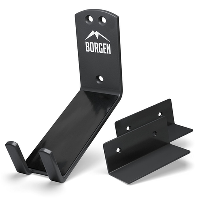 Borgen bike wall mount pedal hook for e-bikes, mountain bikes, and road bikes, holding a bicycle pedal securely on the wall