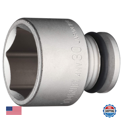 TONE Impact Socket 6-Point 30mm drive tool, 1/2 inch size, with a durable metal finish for automotive or mechanical use