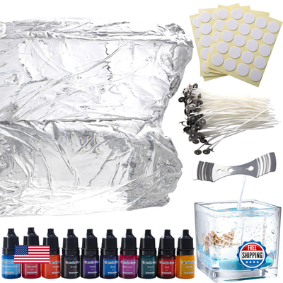 Sel Natural 8.8 lb clear gel wax for candle making, high-density transparent wax in a large container, ready for crafting candles.