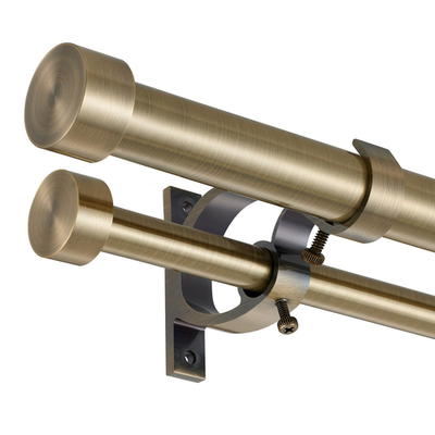 Lwiiom double blackout curtain rod set in antique bronze adjustable 36-72 inches aluminum