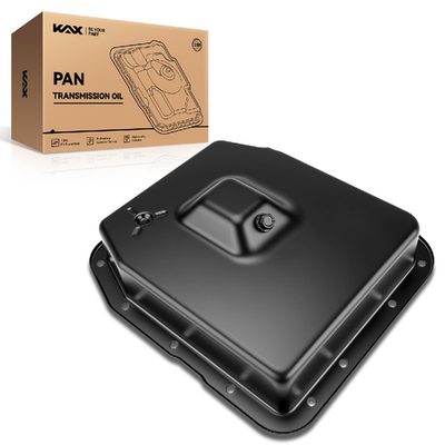 KAX transmission oil pan for Ford F-150 and Crown Victoria 4R70W 4R75W models, shown in black with mounting bolt holes