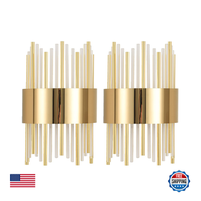 Modern Ondersley crystal wall sconces with LED lighting and elegant crystal details, designed for stylish wall decoration.