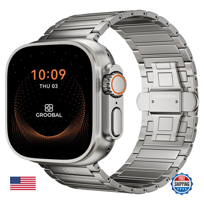 Titanium band for Apple Watch Ultra 3/2/1 49mm, compatible with men, featuring a sleek, durable design for Apple Watch Series.