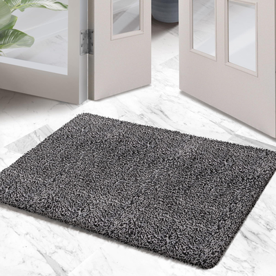 Microfiber indoor door mat by Rugmast, 24x36 inches, washable, non-slip entry rug with textured surface for indoor use.
