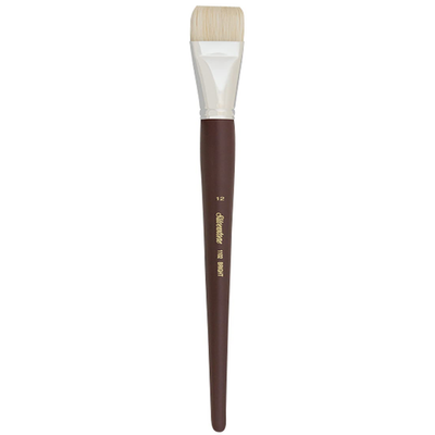 Silver Brush Limited Silverstone Bright Paintbrush for oil painting, showing the silver-finished handle and bright bristles.