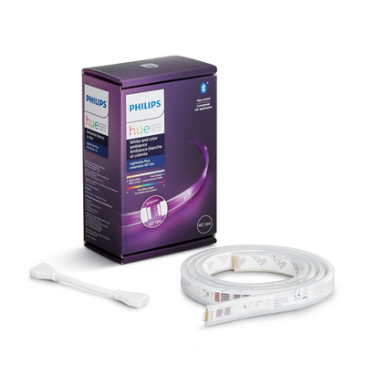 Bluetooth smart lightstrip extension showing a flexible 3-foot LED strip with control options on a white background