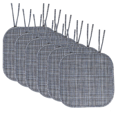 Sweet Home Collection chair cushion with honeycomb pattern, memory foam padding, ties for secure fit on dining chairs.