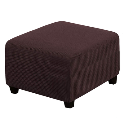 H.Versailtex square ottoman cover on folding storage stool, fabric slipcover with tailored fit and neutral color for home decor.