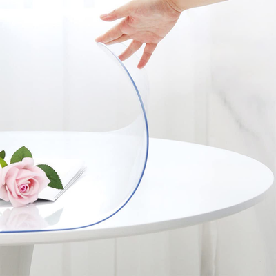 Soroel 46-inch round clear waterproof dining table cover, easy to clean and protect your dining room table.