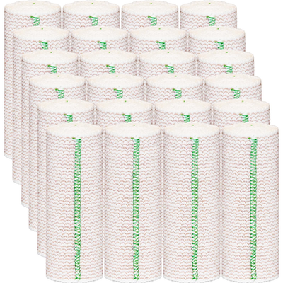 Beieverluck 24-pack 6-inch elastic bandage wraps with hook and loop closure, latex-free, 5 yards long, shown in the image.