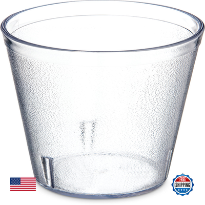 Carlisle FoodService Products stackable tumbler with pebbled exterior, ideal for kitchen use and durable foodservice presentation