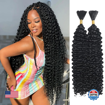 Curly kinky boho braiding hair in 26-inch bulk from Iuytobe, ideal for boho braid hairstyles, shown in natural black color.