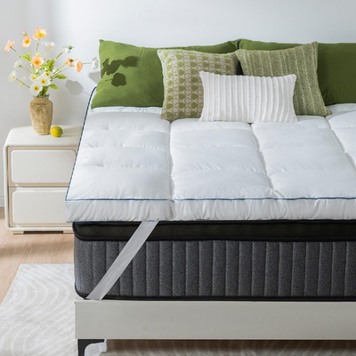 QUEEN ROSE King pillow top mattress topper, extra thick soft bed pad with plush cushioning for added comfort.