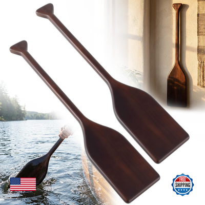 Silipull 2-piece wooden canoe oar paddles with solid pine blades, measuring 2.5 to 4 feet, ideal for canoeing.