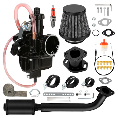 HIAORS VM22 26mm carburetor exhaust pipe muffler jet kit with stainless steel parts for Predator 212cc engines