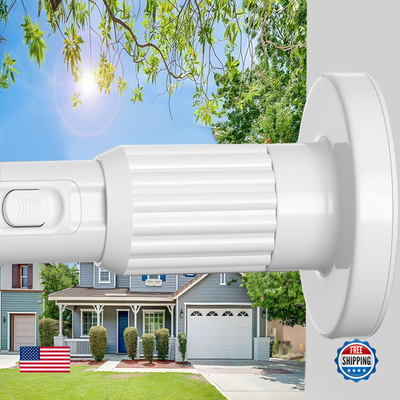 White Zipglo tension shower curtain rod extending from 40 to 185 inches, unbranded, with adjustable length and smooth surface.