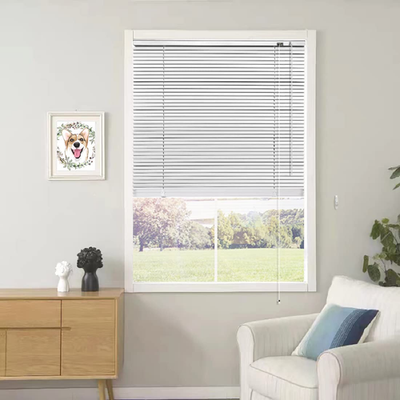 YIIBAII 43"W x 64"H white aluminum mini blinds horizontal venetian blinds for windows