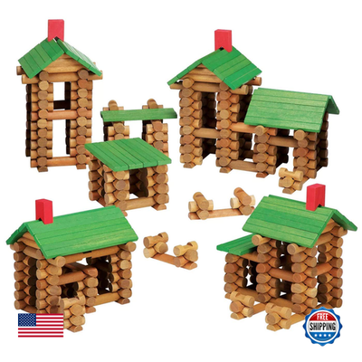 Maxim Enterprise Tumble Tree Timbers wood building set with 450 pieces for constructing logs and wooden structures.