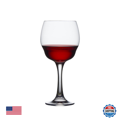 Two NUDE GLASS Nude Red Wine Glasses with long stems and large bowls, made from crystal, set against a neutral background.