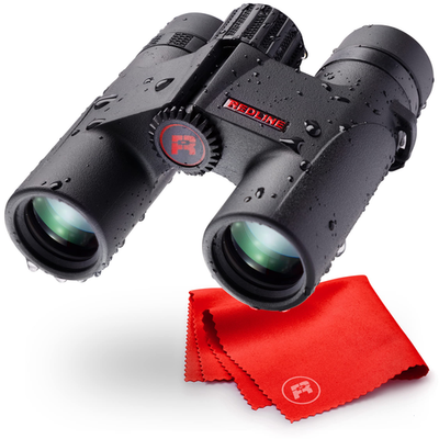 Red-Line Optics F4F Wildcat 8x25 binoculars with 7 prism, ideal for hiking and hunting outdoor activities.