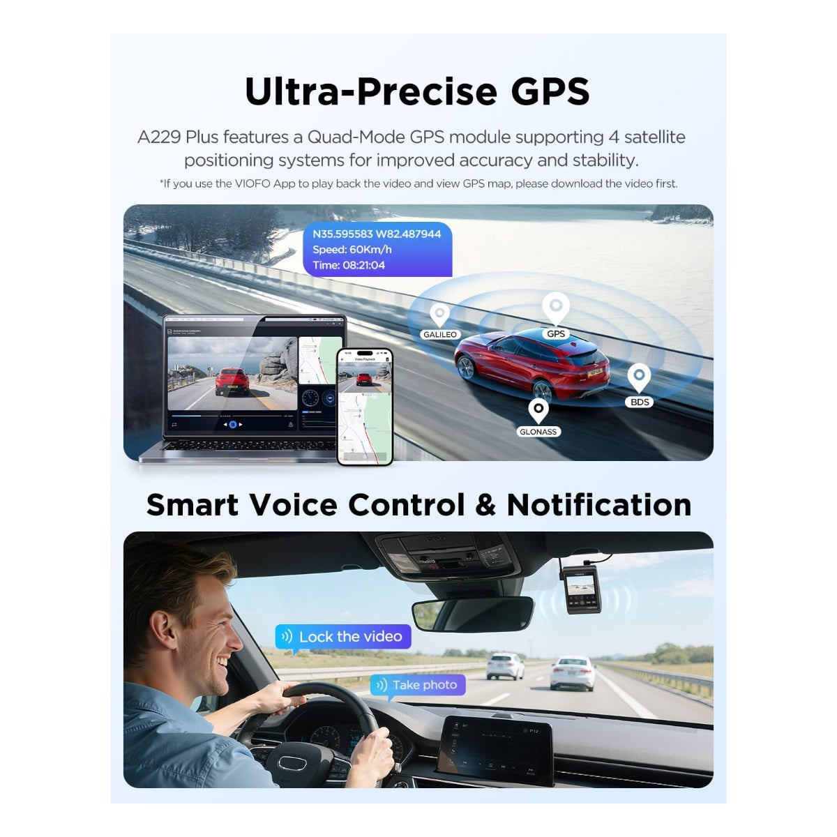 VIOFO A229 Plus Dash Cam Front and Rear - Official VIOFO Product Imagery - View 7