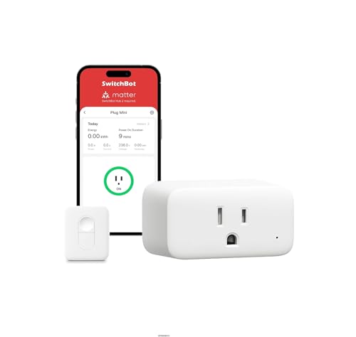 SwitchBot Smart Plug Mini 15A Energy Monitoring WiFi - SwitchBot Official Imagery - 1