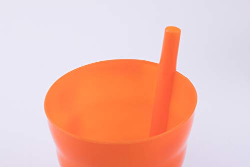 Basicwise Set of 4 Reusable 10 oz Plastic Cups with Built-In - Product Imagery