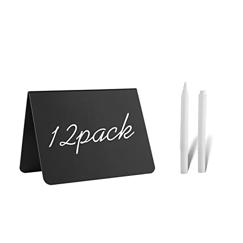 12 Pack 4"x3"Mini Chalkboard Signs for Chalk Sign for Food - - Product Imagery