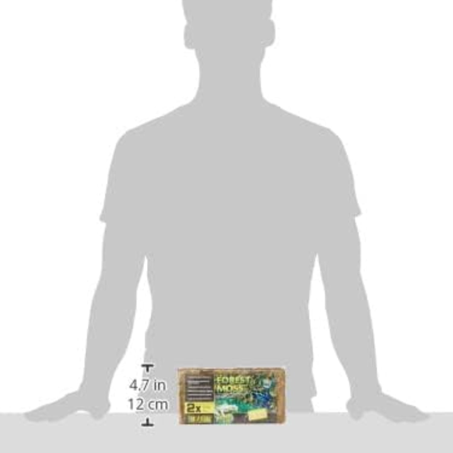 Two 7-quart packs of Exo Terra Forest Plume Moss for terrarium decoration and humidity control in reptile habitats.