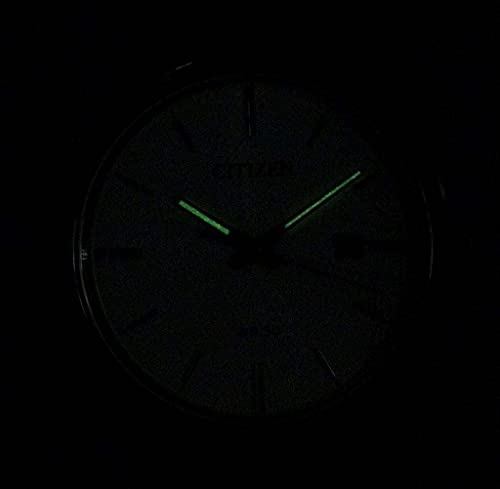 Citizen Quartz Mens Watch, Stainless Steel with Leather Strap, - Product Imagery