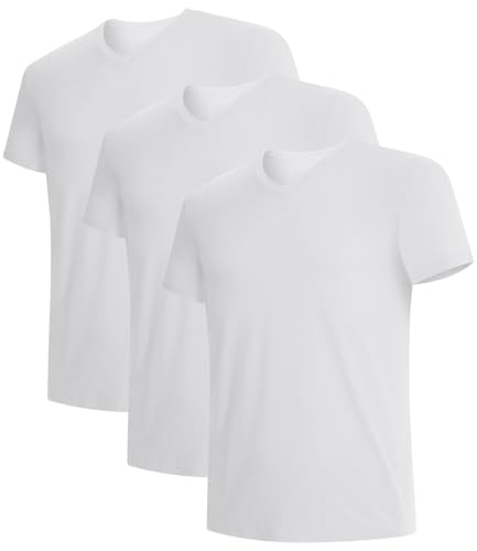 BAMBOO COOL Men's Undershirts V Neck, Moisture-Wicking Soft - Product Imagery