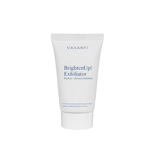 VASANTI BrightenUp! Exfoliator (20g) | Physical + Chemical Facial Exfoliator Scrub with Instant Results for Soft, Smooth and Radiant Skin | Enriched with Papaya, Microcrystals and Aloe | 99% Natural - VASANTI Official Product View 1