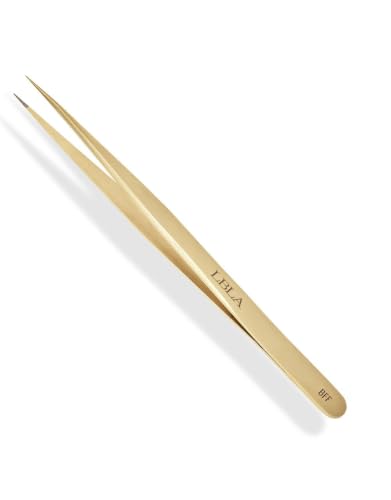 LBLA BFF Straight Isolation Tweezer Lashbox LA Gold Fiber - LBLA BEAUTY Official Imagery - 1