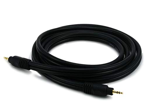 Monoprice Audio Cable - 6 Feet - Black | Premium 3.5mm Stereo Mal by Monoprice - Angle View 1