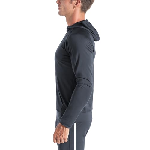BROKIG Mens Windbreak Running Jacket Zip Up Hoodie - Product Imagery