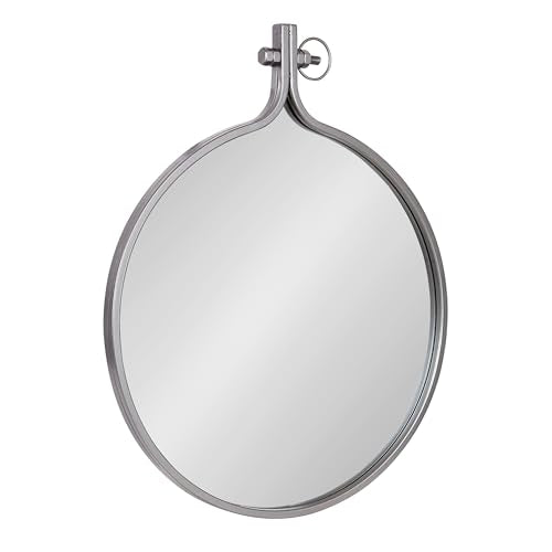 Kate and Laurel Yitro Round Industrial Rustic Metal Framed Wall - Product Imagery