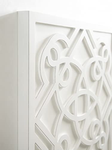 Kate and Laurel Mercador Square Wooden Wall Art Plaque, White, - Product Imagery