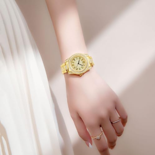 ADSBIAOYE Gold Watches for Women Luxury Diamond Ladies Bracelet - Product Imagery