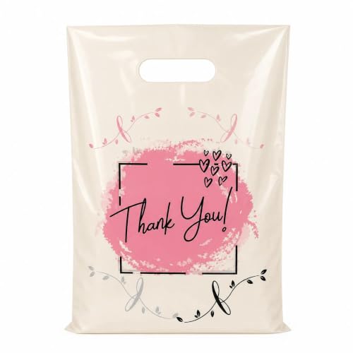 ysmile Small Thank You Bags with Handles – 100 Pack 5.9"x7.8" - Product Imagery