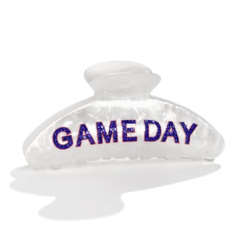 Game Day Hair Clips for Women Trendy White Blue Hair Claw Clips - Product Imagery
